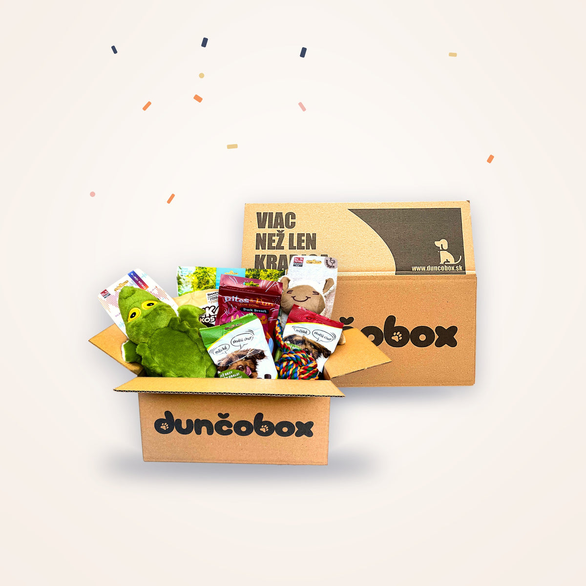 Narodeninový DunčoBox – otvorený a zatvorený box